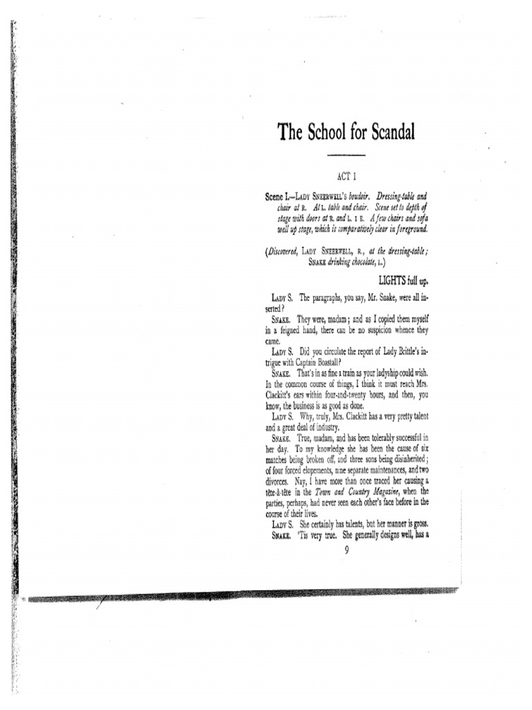 School For Scandal | PDF