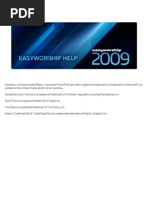 Easyworship 2009 won Easyworship 2009 won