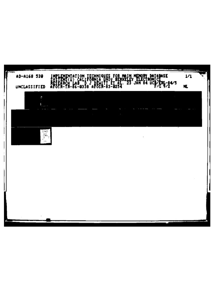 Main Memory Database Implementation Techniques | PDF | Computer Data ...