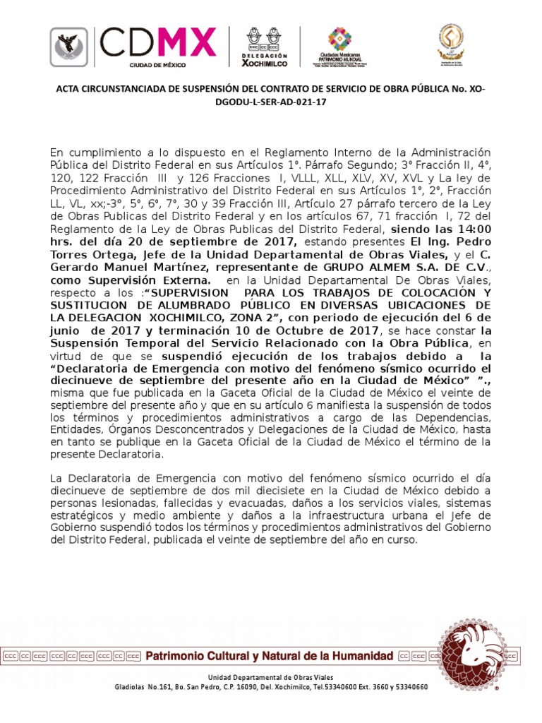 Acta Circunstanciada Suspension Almem  Ciudad de México  Política