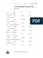 Elementary Pre-Intermediate Placement Test