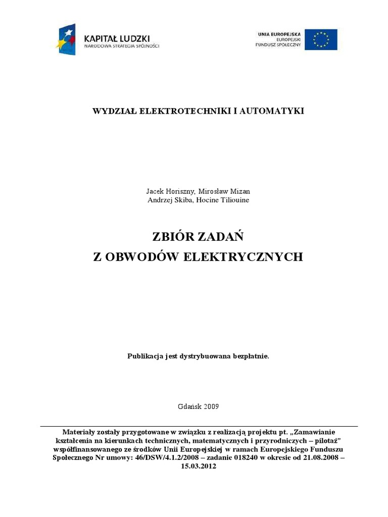 Zadania Obwody Elektryczne