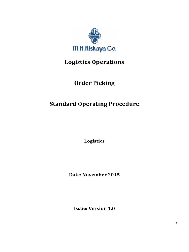 Order Picking SOP for Logistics | PDF | Warehouse | Logistics