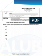 Matematica 6o Ano p2 3o Bim Lista