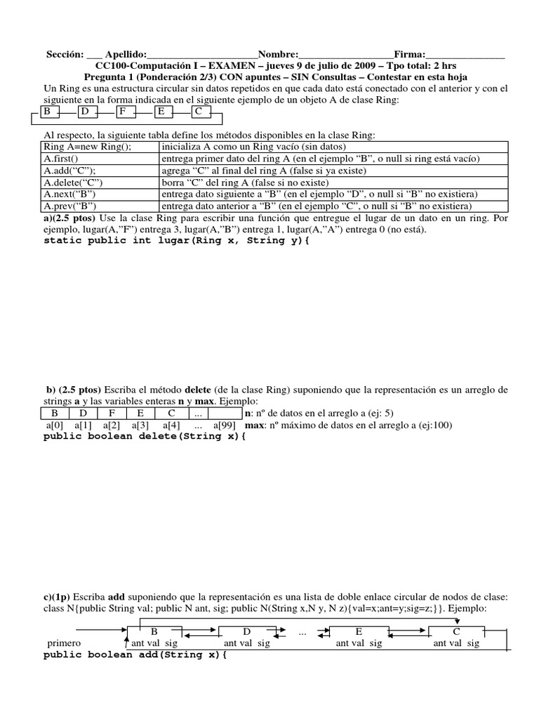 Examen Computacion (2009) | PDF | Elipse | René Descartes