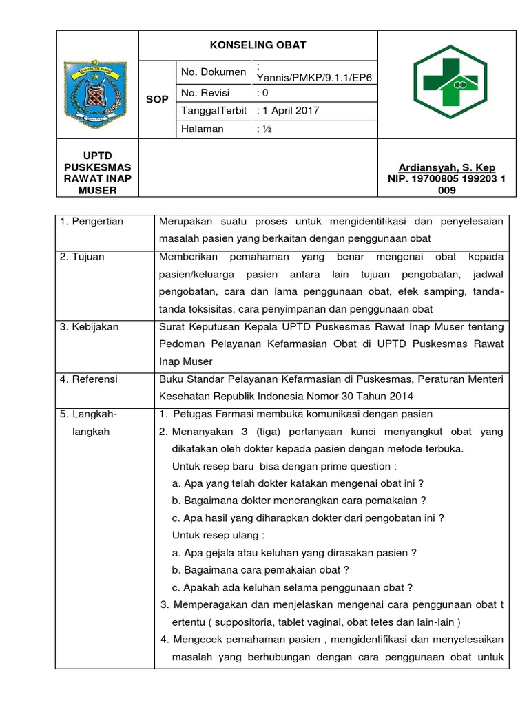 Sop Konseling Obat