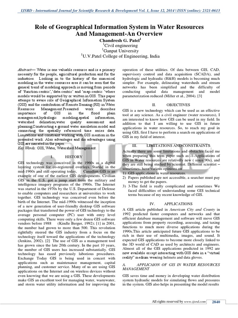 GIS Applications in Water Resources Management | PDF | Water Supply ...