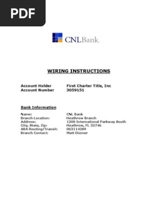 CNLBank Wiring Instructions