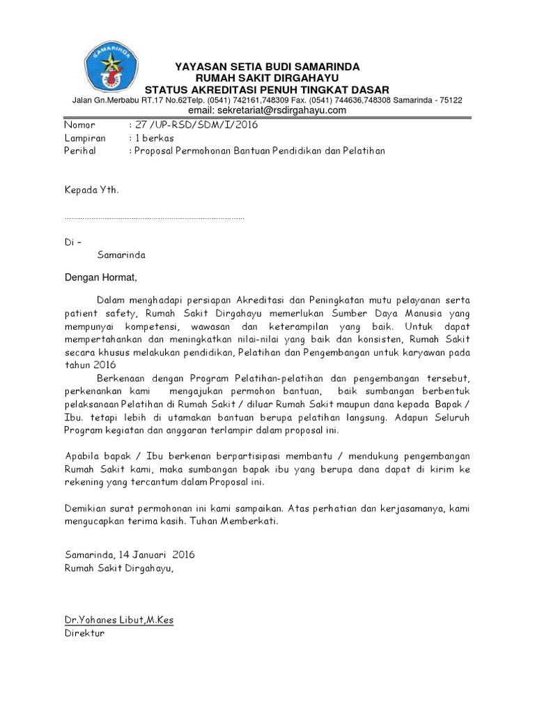 Contoh Surat Permohonan Biaya Kuliah