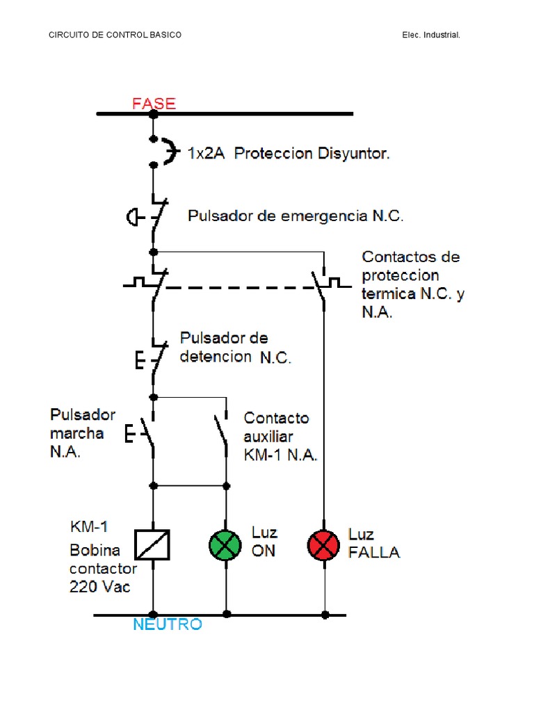 Circuito de Control Basico Elec. Industrial | PDF