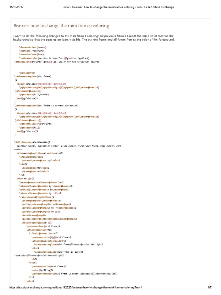 Beamer Mini Frames Color Customization | PDF | Computing And ...