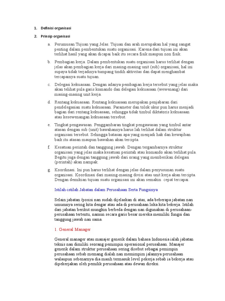 Definisi Organisasi Definisi Organisasi
