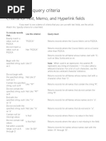 Examples of Query Criteria