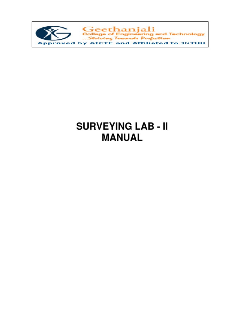 Surveying Lab - Ii Manual: Department of Civil Engineering B.V. Raju ...