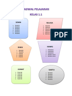 Jadwal Pelajaran Kelas 1