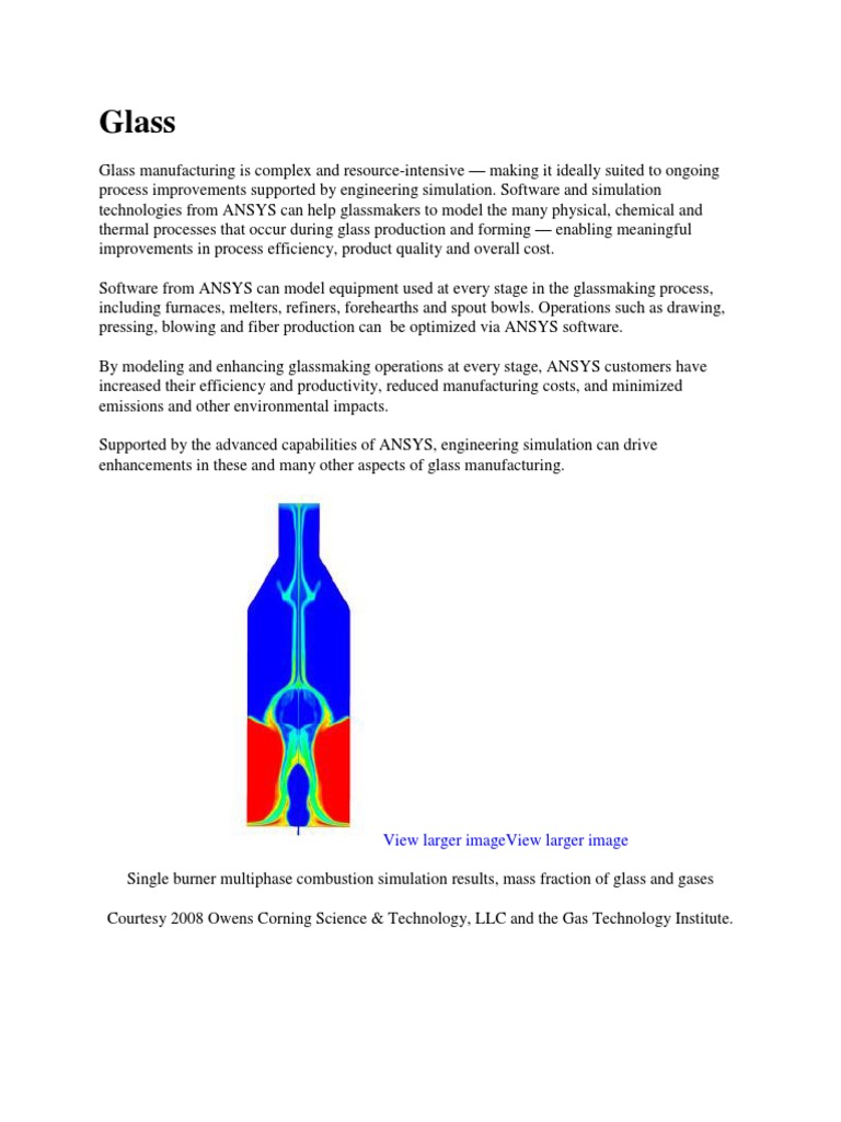 Optimize Glass Manufacturing with ANSYS | PDF | Computers | Technology ...