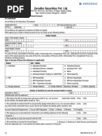 Zerodha Securities Pvt. LTD.: For Individuals Additional KYC Form For Opening A Demat Account