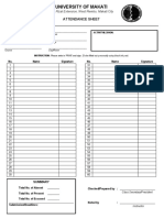 University of Makati: Attendance Sheet