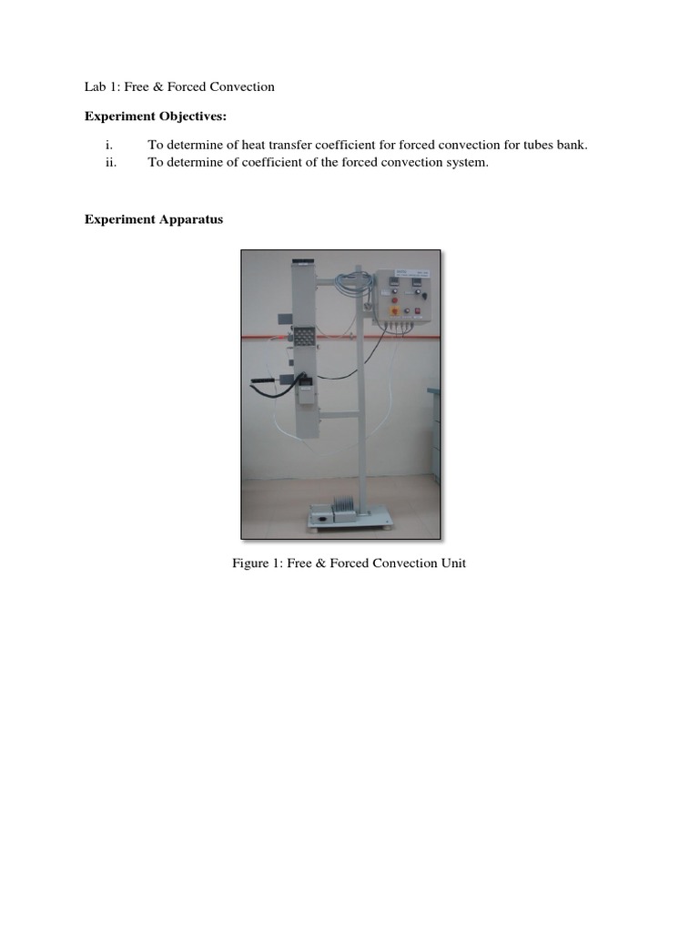 Experiment Objectives Lab 1 Free & Forced Convection PDF