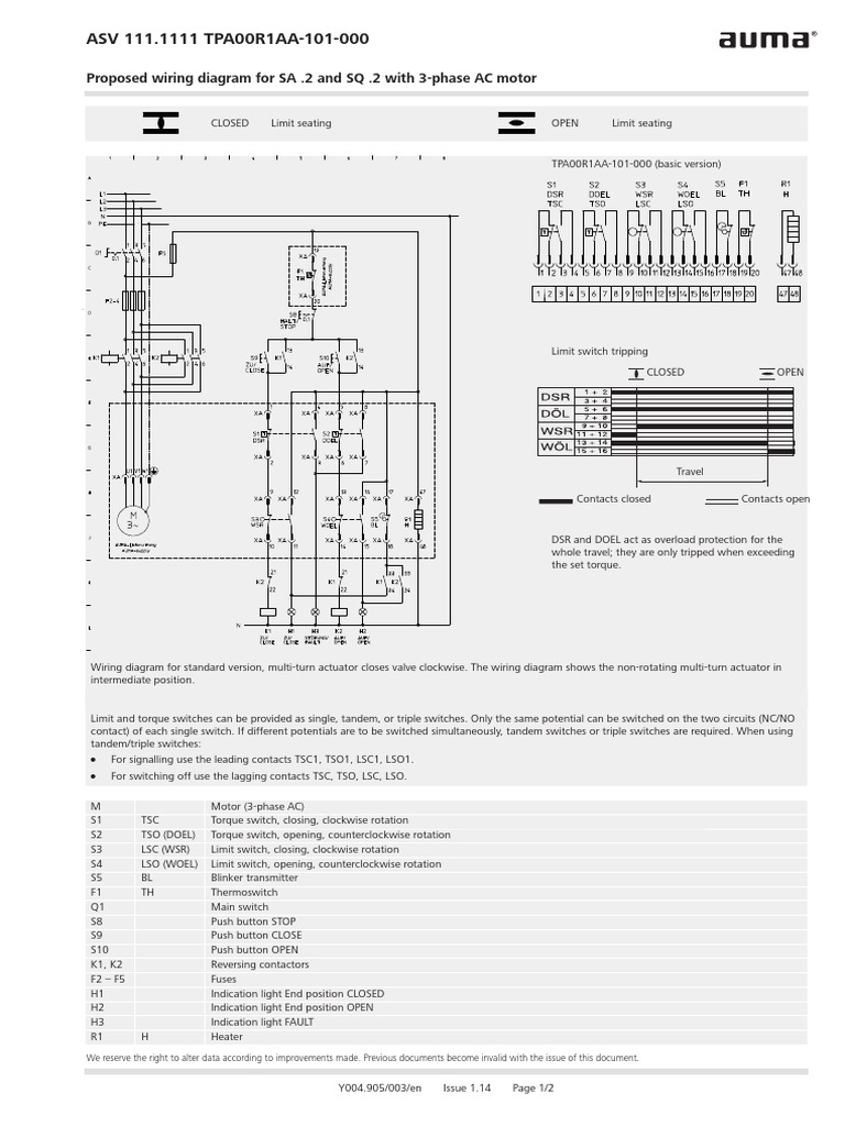 ASV 111.1111 TPA00R1AA-101-000: Proposed Wiring Diagram For SA .2 and