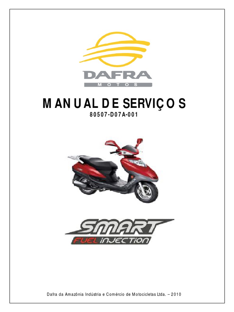 MANUAL DE SERVIÇO DAFRA SMART 125 - 2010