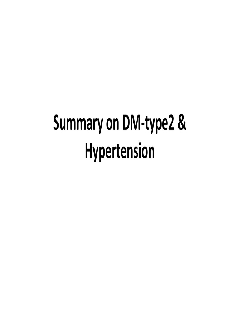 DM Type 2 and Hypertension Overview | PDF