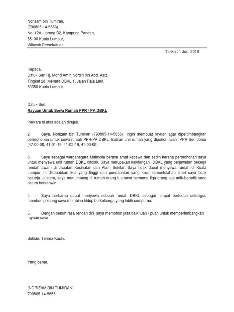 Srt Rayuan Dbkl Pdf