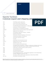 Common Export and Shipping Abbreviations: Exporter Exporter Exporter Factsheet: Factsheet: Factsheet