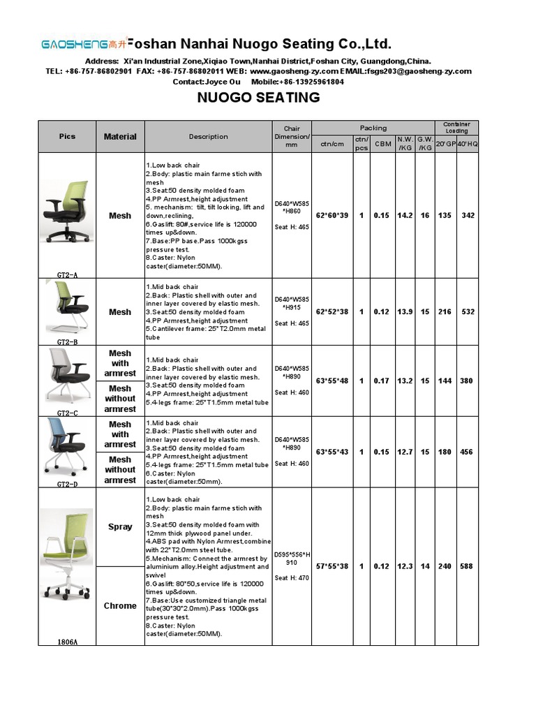 Office Chairs From Joyce PDF | PDF | Chair | Plywood