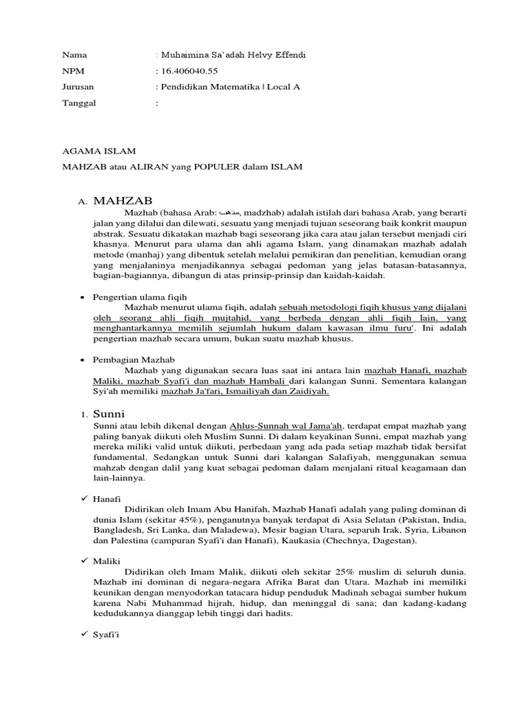 Agama Mahzab Pdf