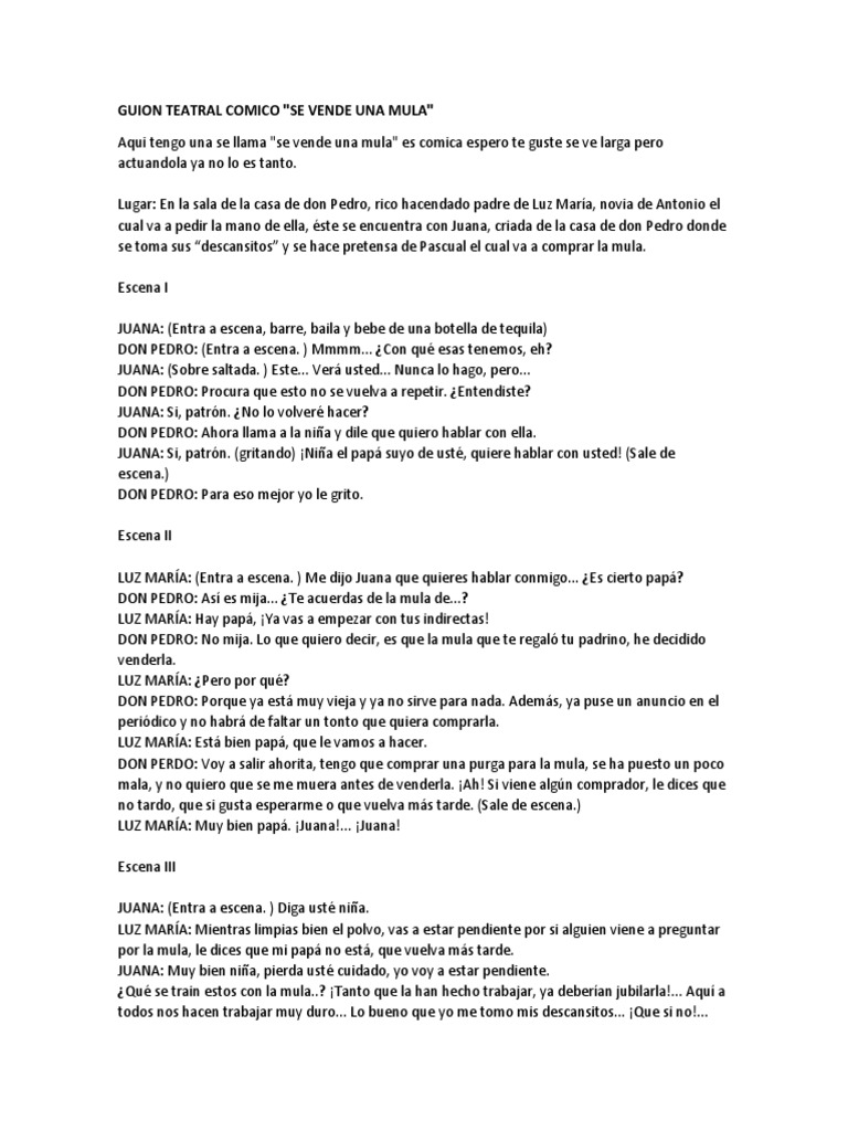 GUION TEATRAL COMICO Naturaleza Ciencia Free 30day
