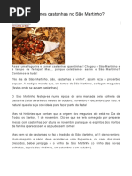 Porque Comemos Castanhas No São Martinho