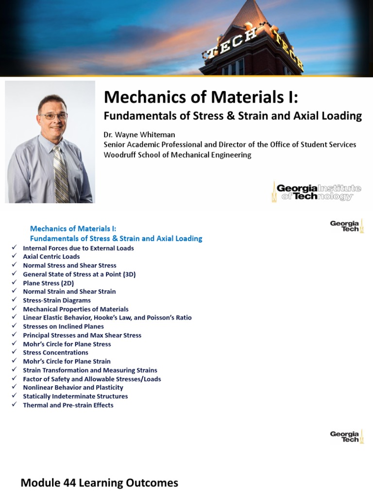 Mechanics of Materials I:: Fundamentals of Stress & Strain and Axial ...