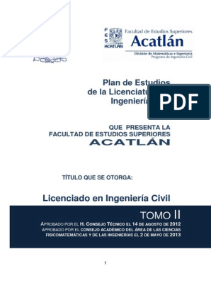 Tomo Ii Plan Estudios Ing Civil Pdf Derivado Integral
