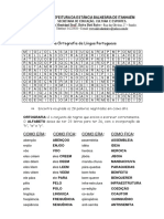 Caca Palavras Nova Ortografia