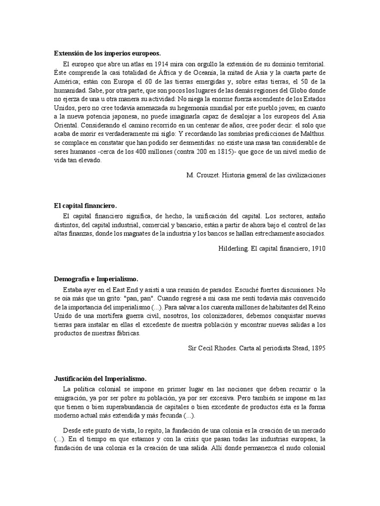 Extensión de los Imperios Coloniales en 1914 | PDF | Colonialismo ...