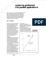 Power Generation Geothermal Energy and Its Possible Application in The