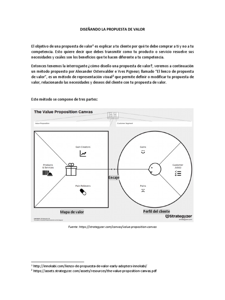 Encaje en la Propuesta de Valor | PDF | Modelo de negocio | Cliente