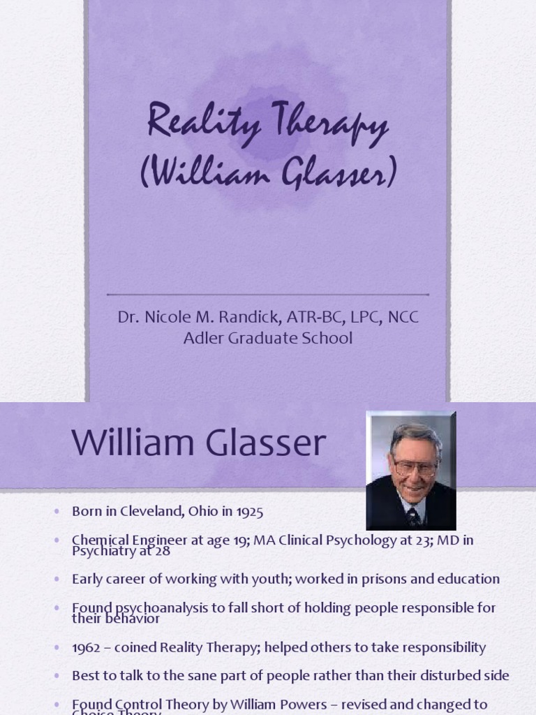 Understanding Reality Therapy Principles | PDF | Neuroscience | Psychiatry