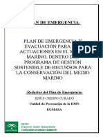 Plan de emergencia para actuaciones en el medio marino