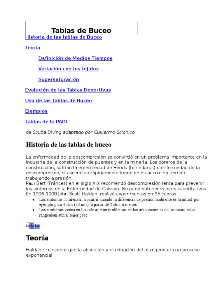 Tablas de PADI | PDF | Buceo bajo el agua | Materiales transparentes