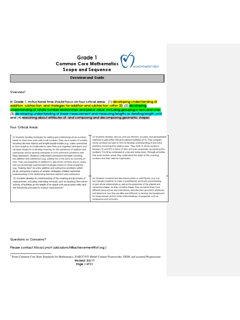 First grade scope and sequence pdf shape common core state