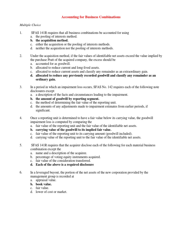Accounting for Business Combinations | PDF | Goodwill (Accounting ...
