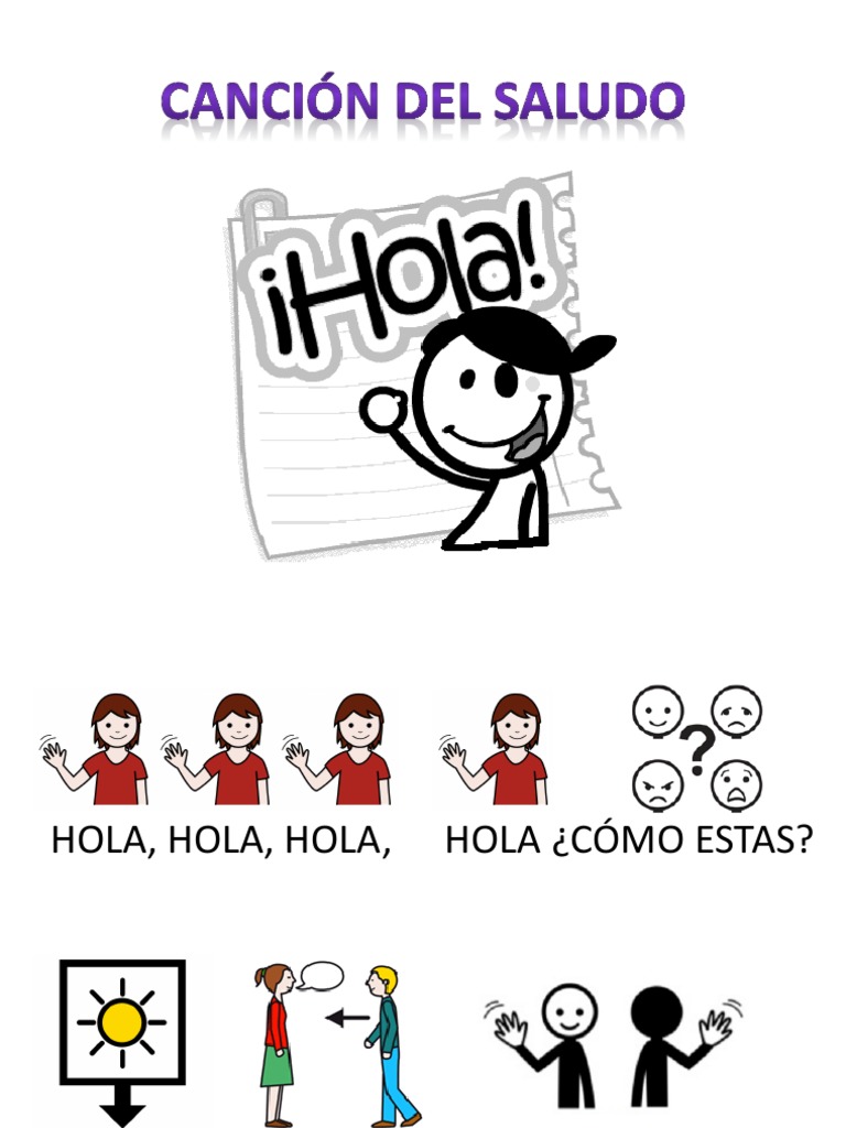 Cancion Del Saludo En Pictogramas Pdf