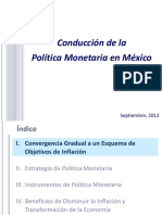 Conducciòn de La Politica - Monetaria en México 2012