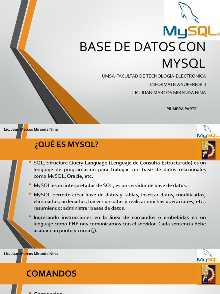 Introducción a MySQL y Comandos SQL | PDF | SQL | Tabla (base de datos)