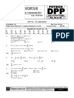 Class XI Physics DPP Set (02) - Mathematical Tools