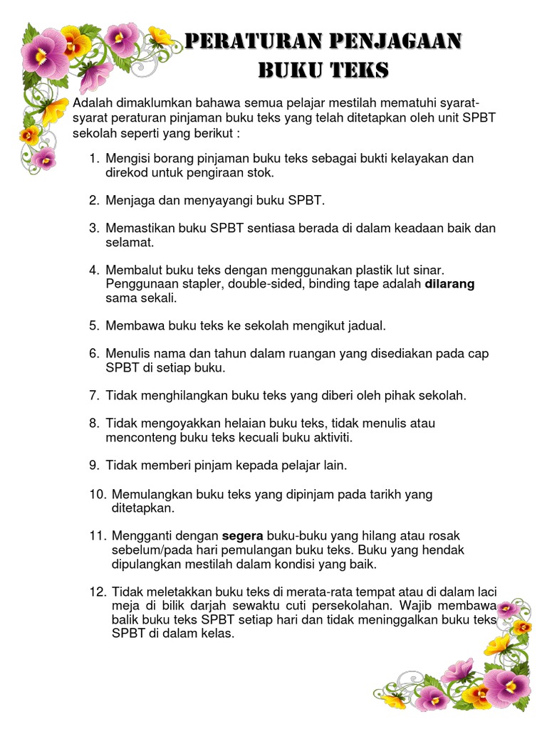 Peraturan Penjagaan Buku Pdf
