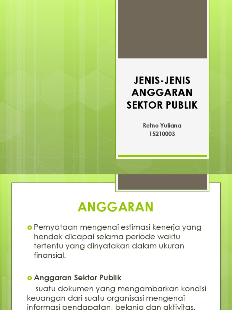 Jenisjenis Anggaran Sektor Publik