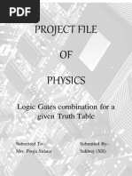 Project File OF Physics: Logic Gates Combination For A Given Truth Table